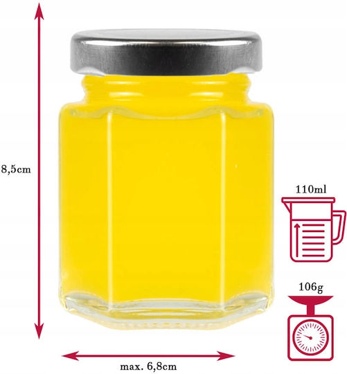 Εξαγωνικό Γυάλινο Βάζο 110 Ml Μπαχαρικά Μέλι