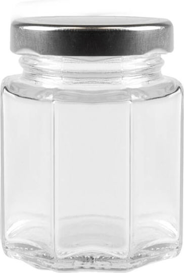 Sechseckiges Glas Gefäß 110 ml Gewürze Honig