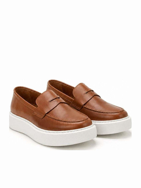 Δερμάτινα Ανδρικά Loafers σε Ταμπά Χρώμα