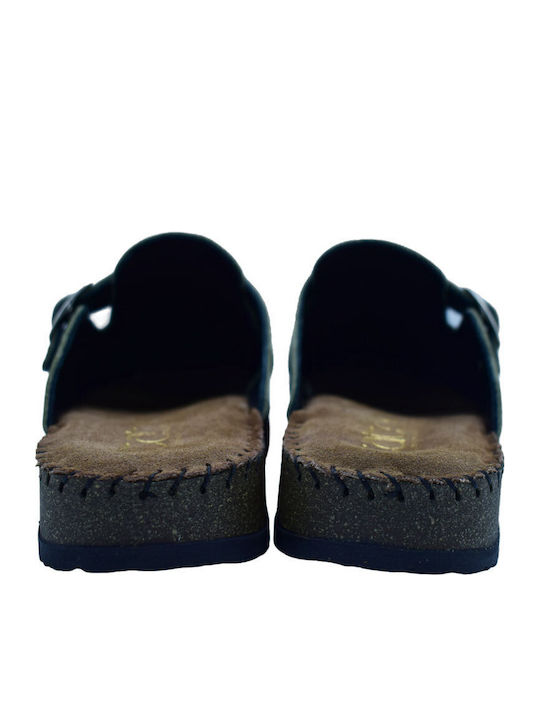 Anatomic Leather Clogs Women's Slippers Green