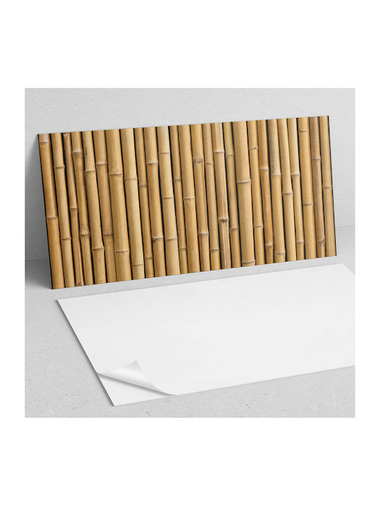 Plăci de faianță din vinil Decor bucătărie sau baie Textură naturală bambus 6x60x30 bucăți