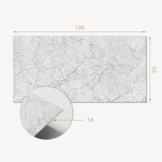 Vinyl Panel Kitchen Or Bathroom Decoration 100x50 Cm Marble Veins