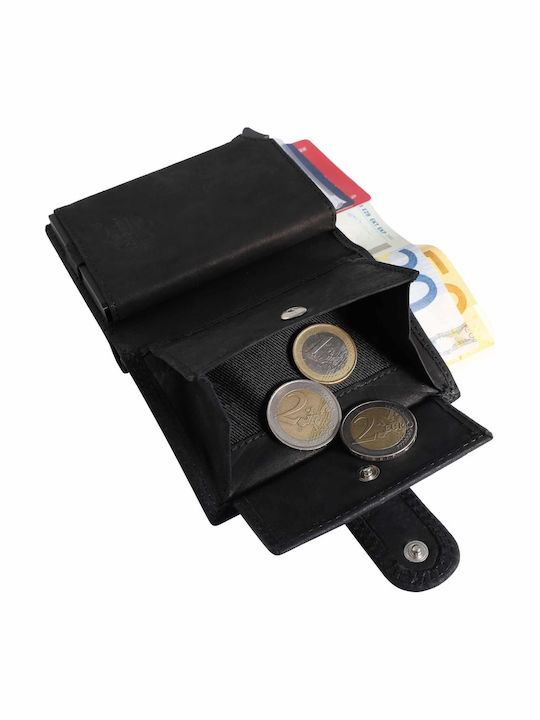 Дървен Мъжки Портфейл с RFID Черен