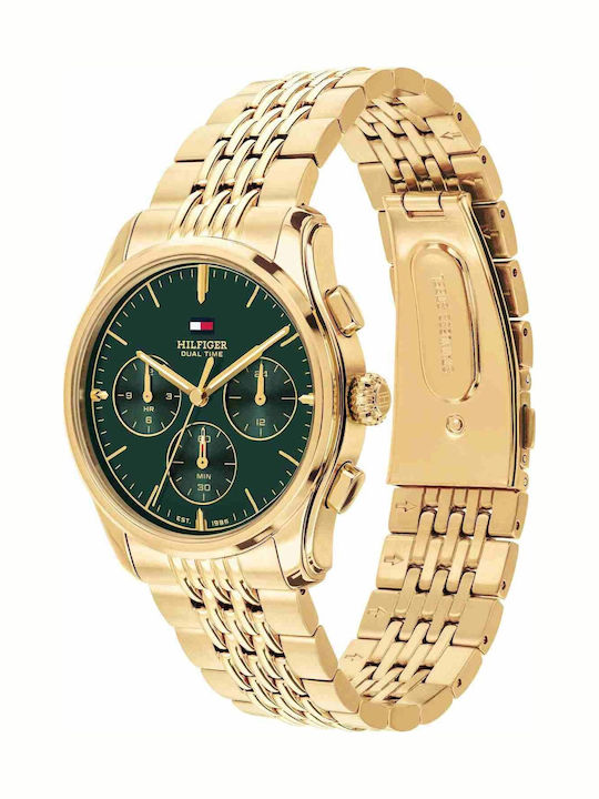 Tommy Hilfiger Empire Men's Watch Chronograph Battery with Gold Metal Bracelet