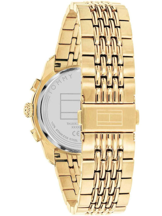 Tommy Hilfiger Empire Men's Watch Chronograph Battery with Gold Metal Bracelet