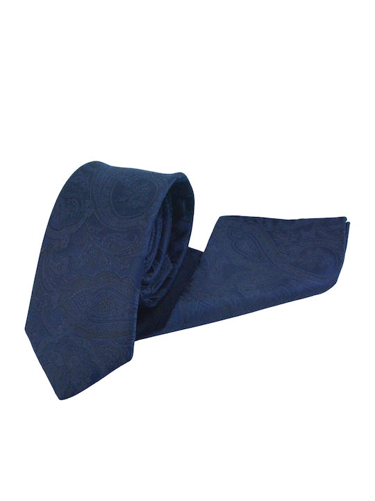 E-Ties Herren Krawatte Seide mit Muster in Blau Farbe