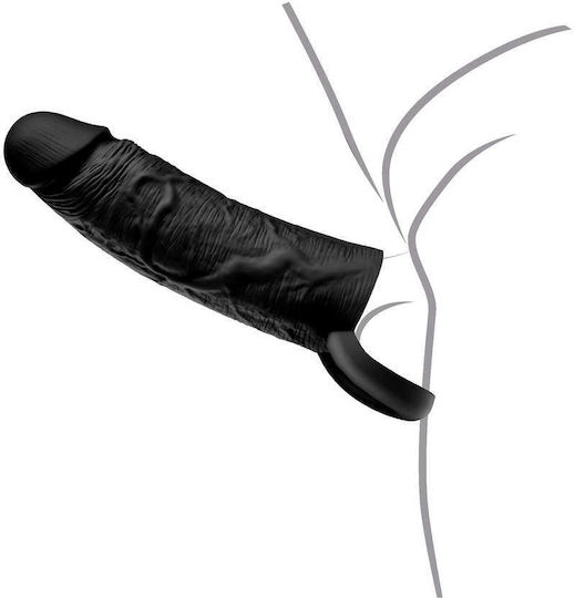 Hidden Desire Inferno Penis-Verlängerung aus Silikon mit Ring 18 Cm Schwarz