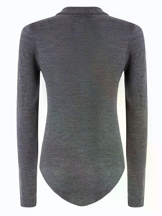 Women's Bodysuit Turtleneck Grey Pinko