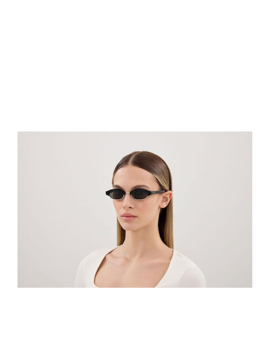 Alexander McQueen Ochelari de Soare Pentru Bărbați cu Ramă din Plastic Neagră și Lentile Negre