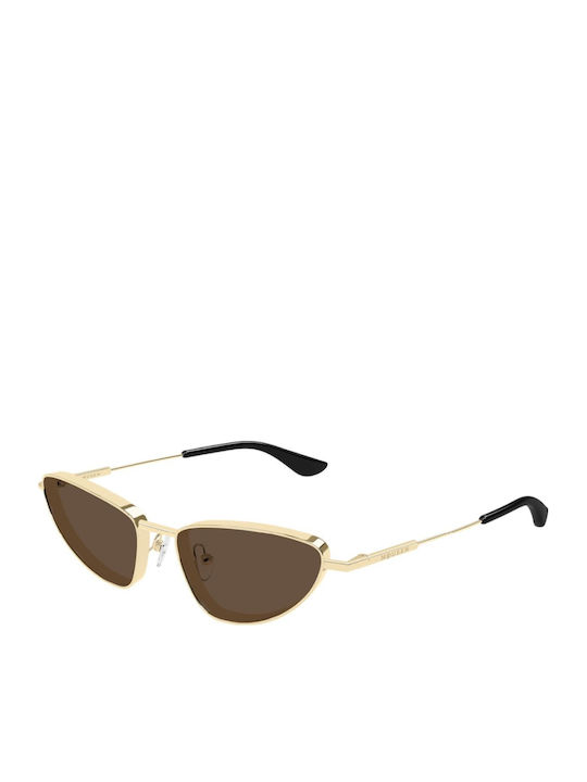 Alexander McQueen Damentragen Sonnenbrille mit Goldenem Rahmen und Goldenem Glas Alexander McQueen Damentragen Sonnenbrille mit Goldenem Rahmen und Goldenem Glas