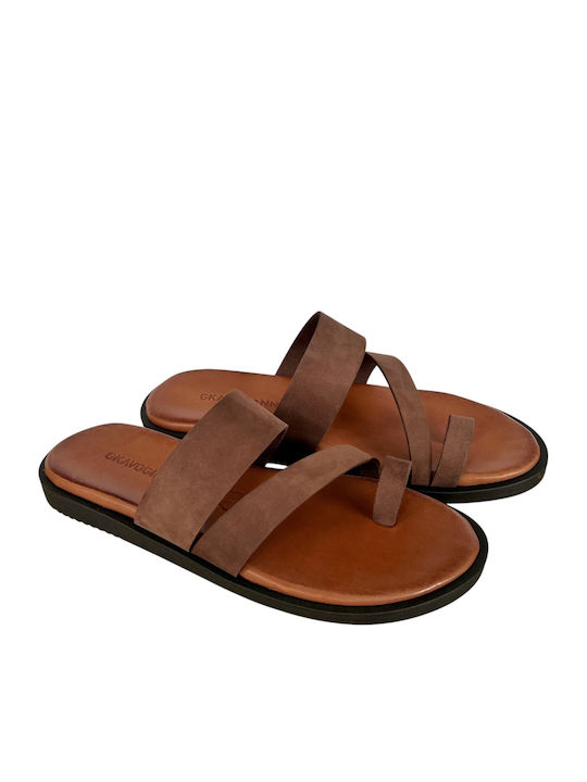 Leder Herrensandalen in Braun Farbe