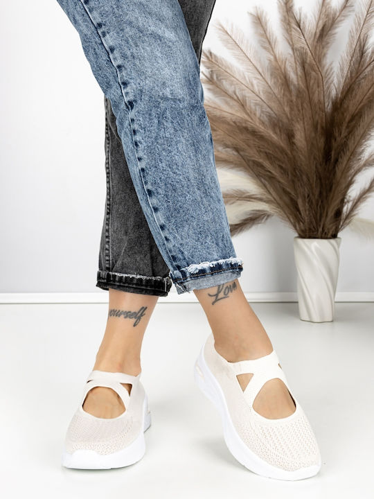 Adidași Flatforms Pentru Femei Bej