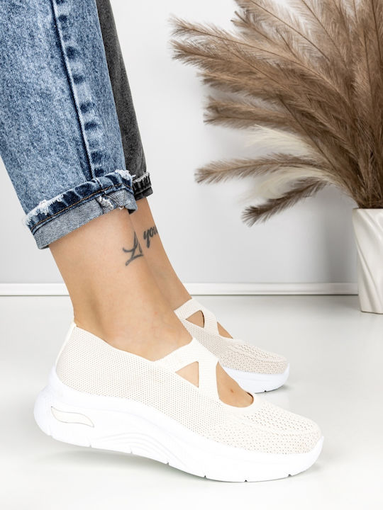 Adidași Flatforms Pentru Femei Bej