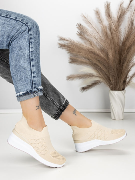 Adidași Flatforms Pentru Femei Bej