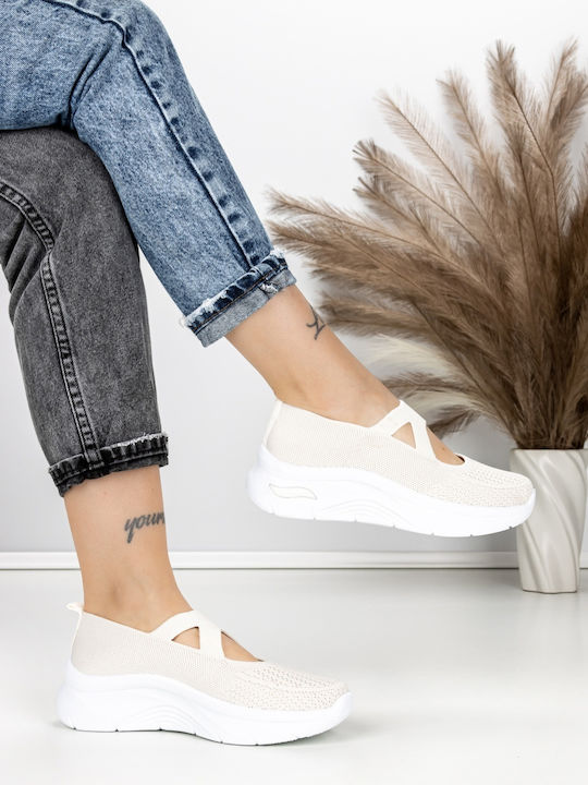 Adidași Flatforms Pentru Femei Bej