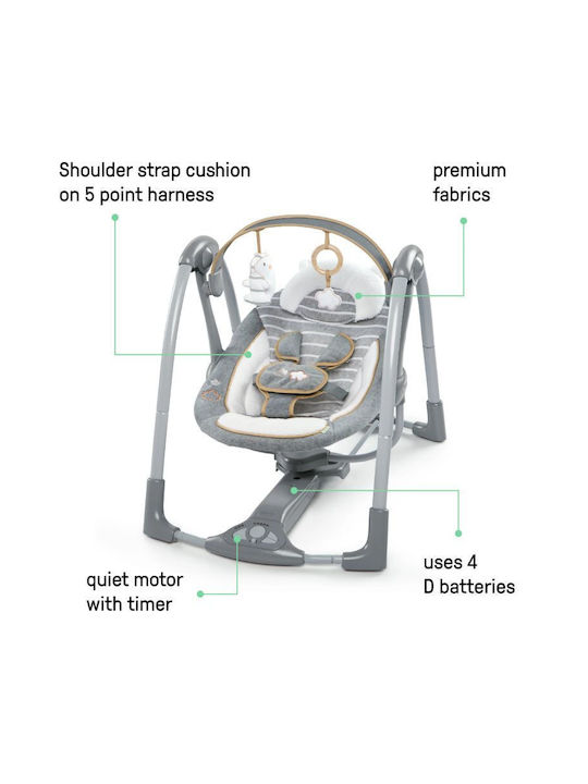 Ingenuity Electric Baby Bouncer Swing Swing 'n Go with Music for Child up to 2.7kg
