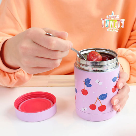 A Little Lovely Company Plastic Kids Water Bottle Thermos with Straw Non Spill Tritan 450ml