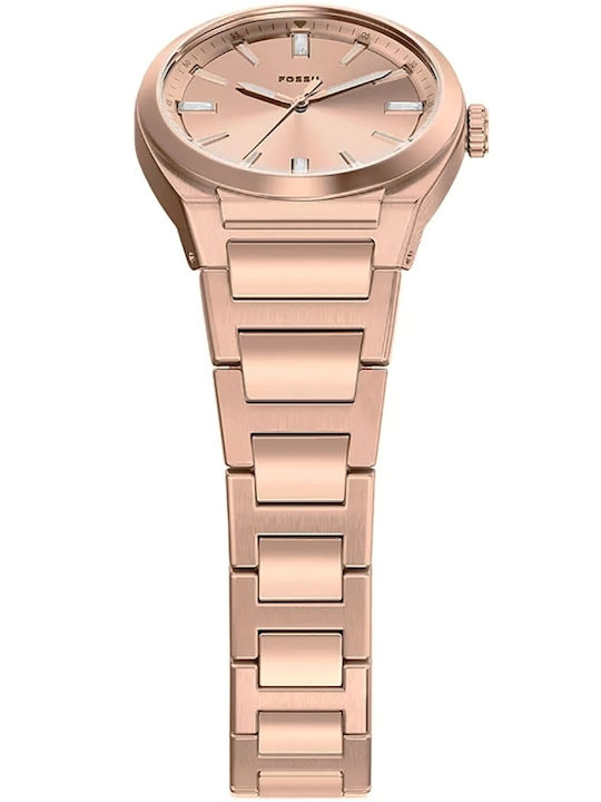 Fossil Trei Ceasuri Dama 27mm Baterie Cu Brățară Din Metal Rose Gold