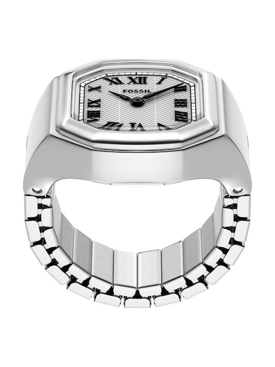 Fossil Ceas Dama 22mm Baterie Cu Brățară Din Metal Argintie