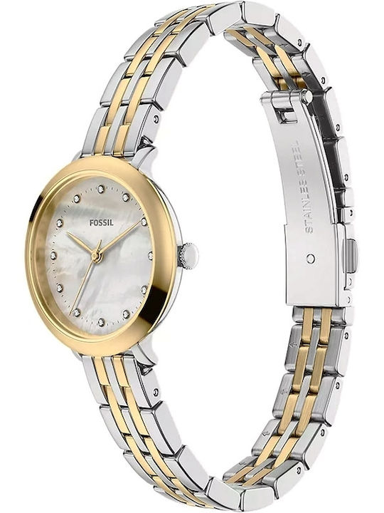 Fossil Trei Ceasuri Dama 26mm Baterie Cu Brățară Din Metal Argintie