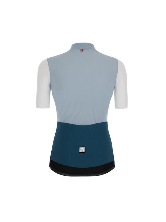 Santini Santini Damen Kurze Ärmel Fahrradtrikot Blau