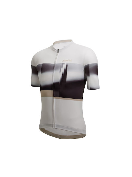 Santini Tricou De Ciclism Pentru Bărbați Mâneci Scurte Road Alb