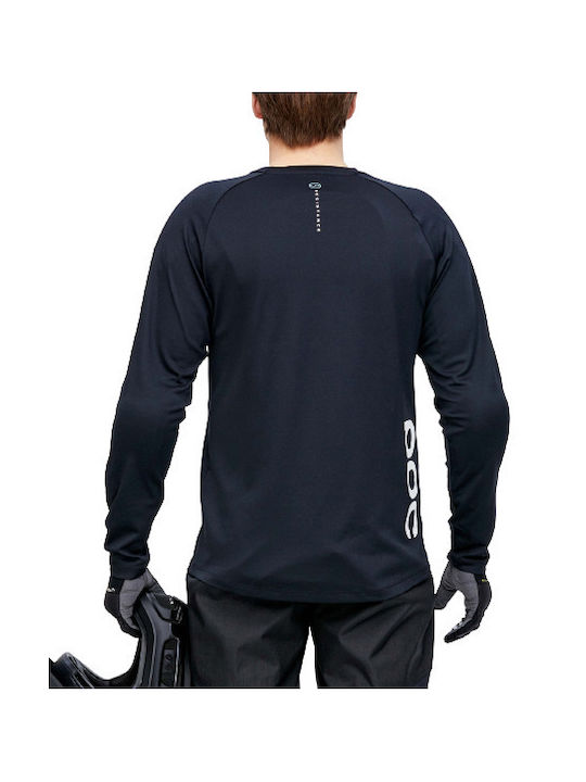 Poc Essential Tricou De Ciclism Munte Pentru Bărbați Mânecă Lungă Negru