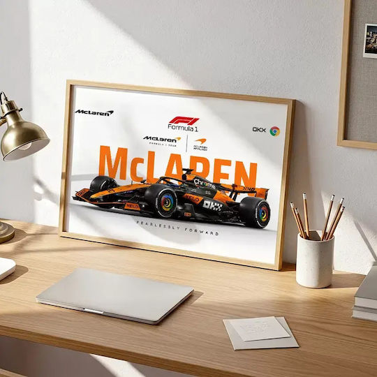 Poster Formula1 Mclaren Mastercard F1 Team F066 21cm X 30cm Frame Natural Wooden Beige