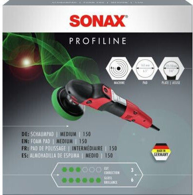 Sonax Profiline Polishing Sponge Medium Green 165mm For Polisher
