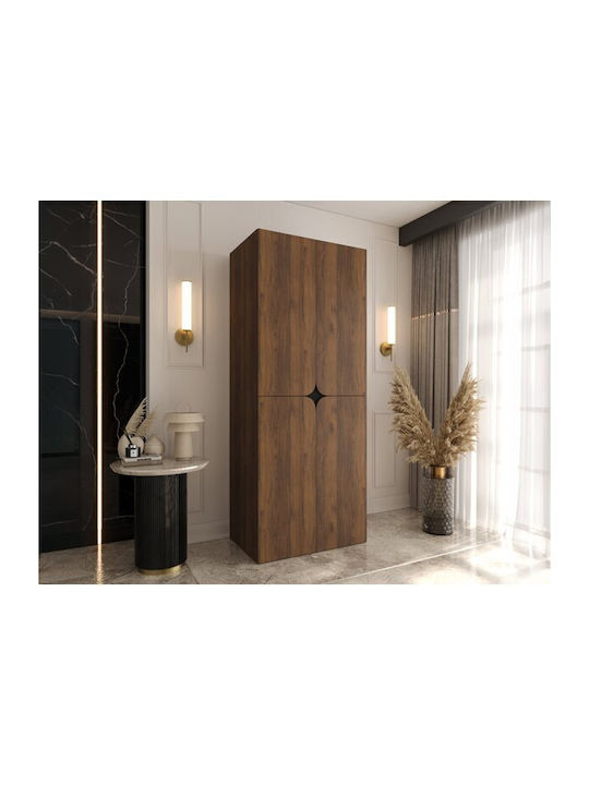 Hartford 644 Double Door Wardrobe with Mirror Walnut 80x50x203cm