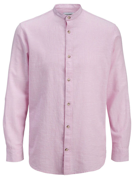 Long Sleeve Linen Shirt In Regular Fit Prism Pink