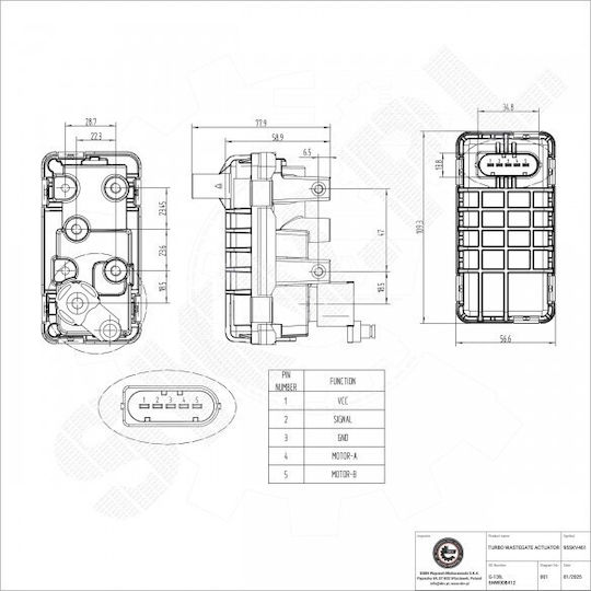 Supapă de turbină Ford Mondeo III Jaguar X-Type I 4s7q6k682ee