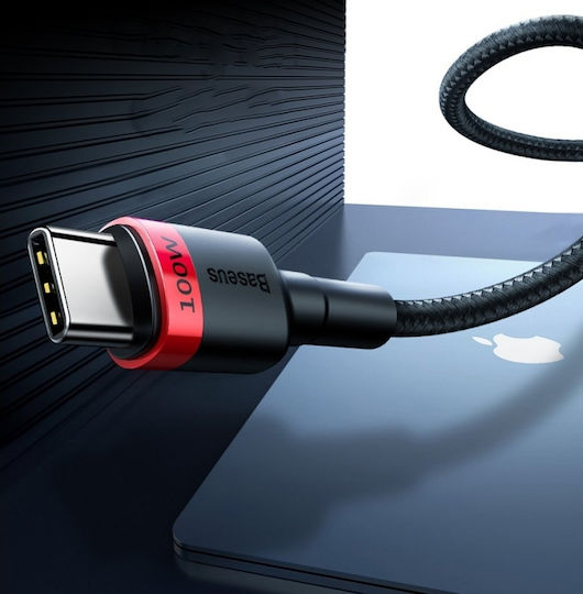 Baseus Cablu Cafule USB-C tată - USB-C 100W Gri 2m CATKLF-ALG1