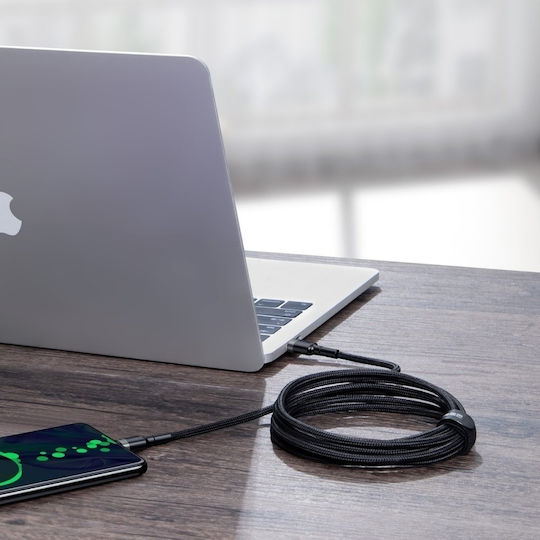 Baseus Cablu Cafule USB-C tată - USB-C 100W Gri 2m CATKLF-ALG1