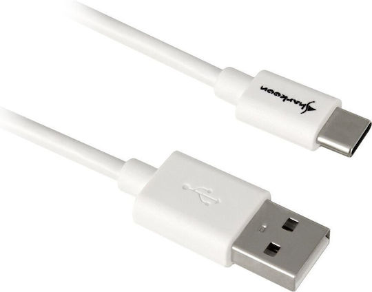Sharkoon USB 2.0 Kabel USB-C männlich - USB-A Weiß 1.5m
