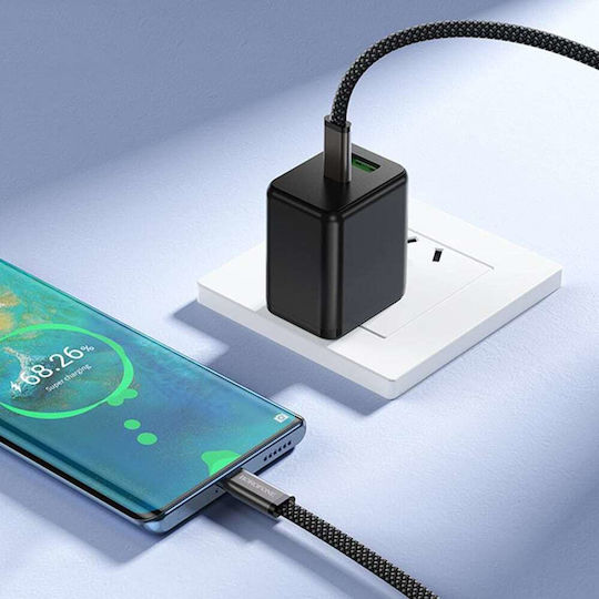 Borofone Geflochtenes Kabel USB-C männlich - USB-C 60W PD Schwarz 1m