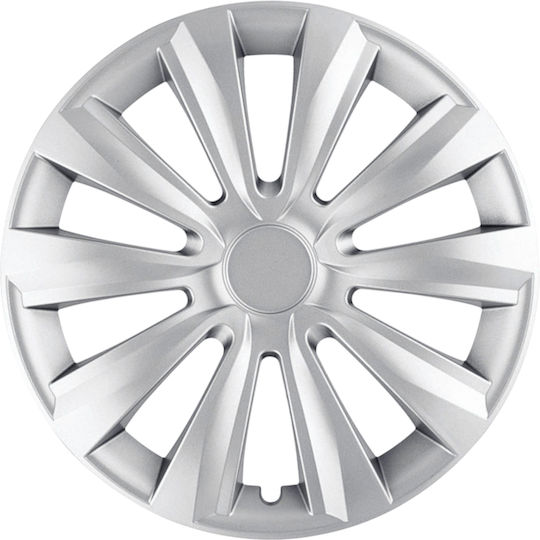 Jestic Car Hubcap Set Delta 14" 1pc Silver 14-075