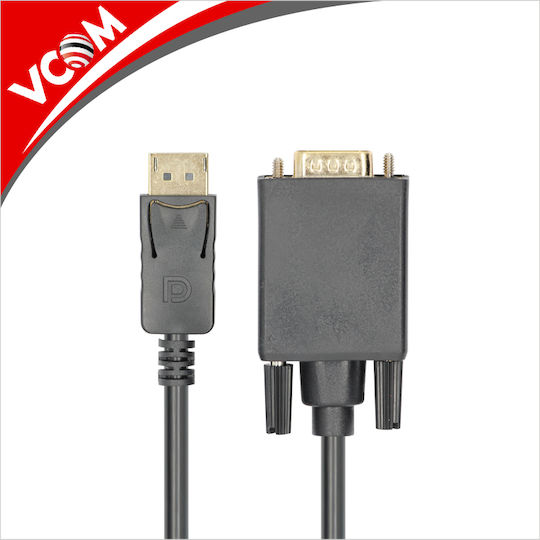 Vcom Cg607 кабел от DisplayPort мъжки към VGA мъжки 1.8м черен