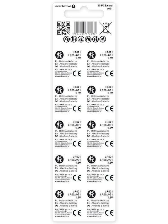 everActive Alkaline Watch Batteries LR60 10pcs