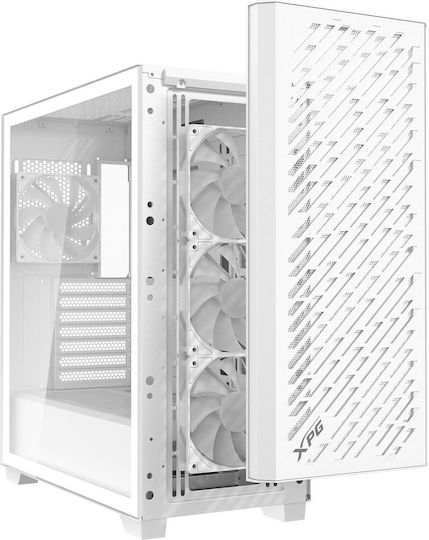 Adata XPG VALOR AIR PRO Gaming Midi-Turm Computergehäuse mit Seitenfenster und ARGB-Beleuchtung Weiß
