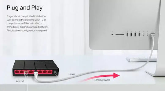 Mercusys MS108G v2.4 Unmanaged L2 Switch with 8 Gigabit (1Gbps) Ethernet Ports