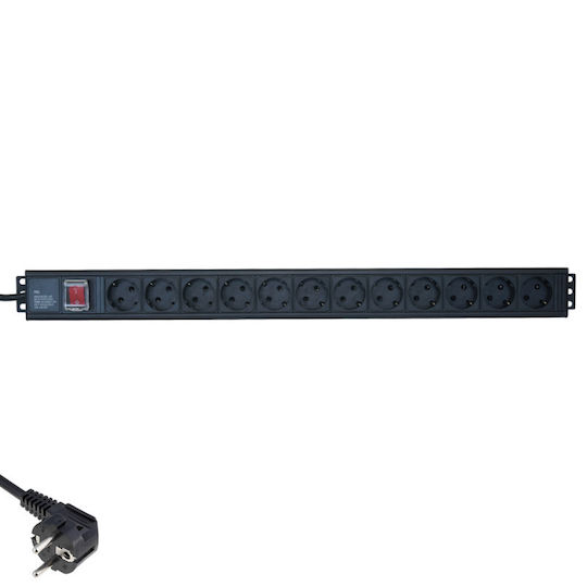 Xcab 19" Rack Socket 12 Outlets Schuko Switch Xcab-1219