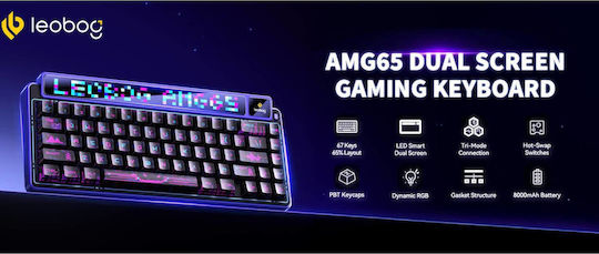 Aula AMG65 Wireless Gaming Mechanical Keyboard 65% with Light Feather Switches and RGB Lighting English US Purple