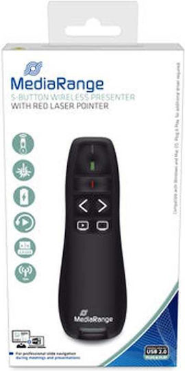 MediaRange Prezentator 5-Button Wireless cu Laser Roșu și Taste Slideshow