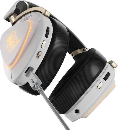 Asus ROG Delta II-KJP Ασύρματο Over Ear Gaming Headset με σύνδεση 3.5mm / Bluetooth / USB Λευκό