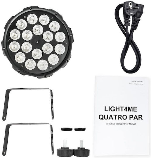 Light4me Quatro Par 18x10w RGBW LED Stage Projector Lighting Event Decoration Light