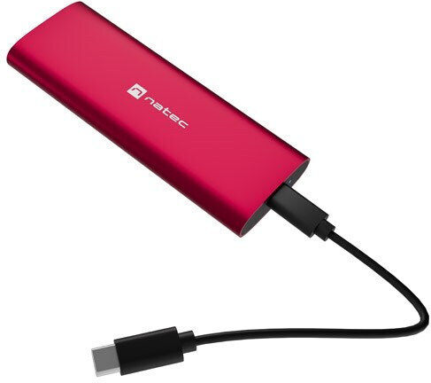 Natec Rhino Hard Drive Case for M.2 SATA III NVME with Type-C Connection in Red Colour