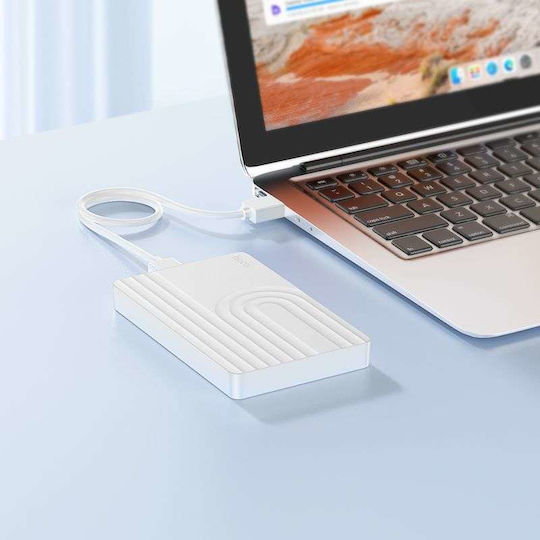 Sata Hard Drive Case 2.5" SATA III with SATA / USB 3.0 Connection in White Colour