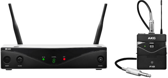 AKG Ασύρματο Σύστημα Bodypack WMS420 Instrument UHF με Μπαταρίες AA για Κιθάρα / Μπάσο