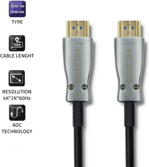 Qoltec HDMI 2.0 Кабел HDMI мъжки - HDMI мъжки 10м Черен